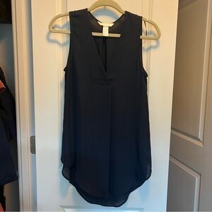 H&M Sleeveless V-Neck Navy Blue Blouse Size 4